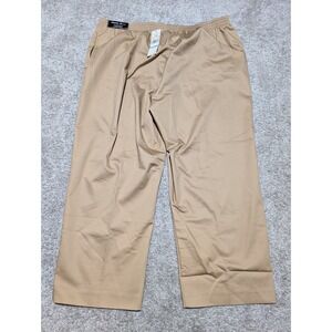 Alfred Dunner Womens Classic Fit Pants Tan Stretch Comfort Waist Size 20W